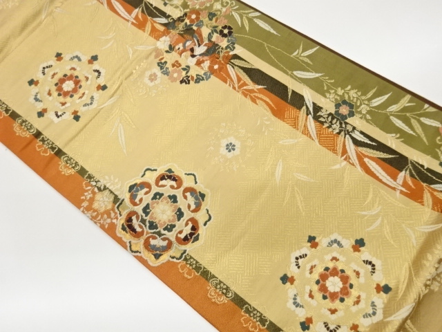 JAPANESE FUKURO OBI / WOVEN FLOWER CREST
